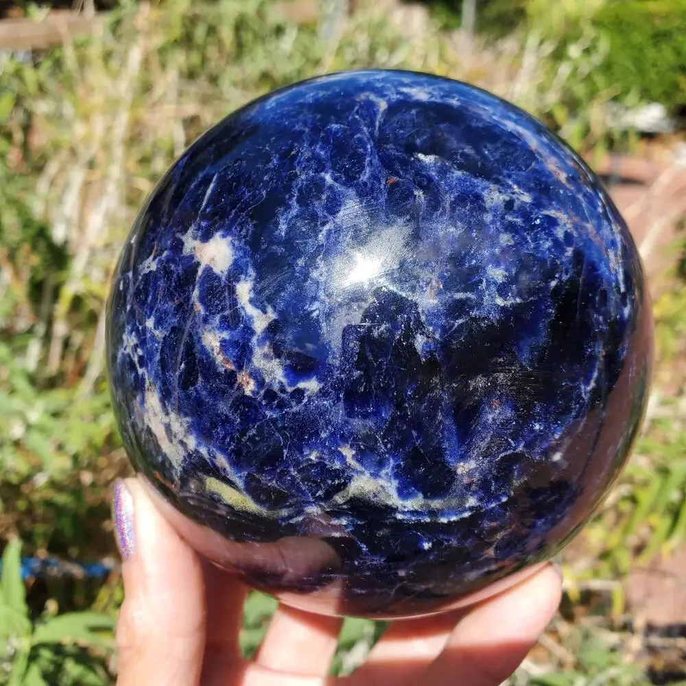 XL Sodalite Crystal Sphere Deep Dark Blue 104mm 1530 grams